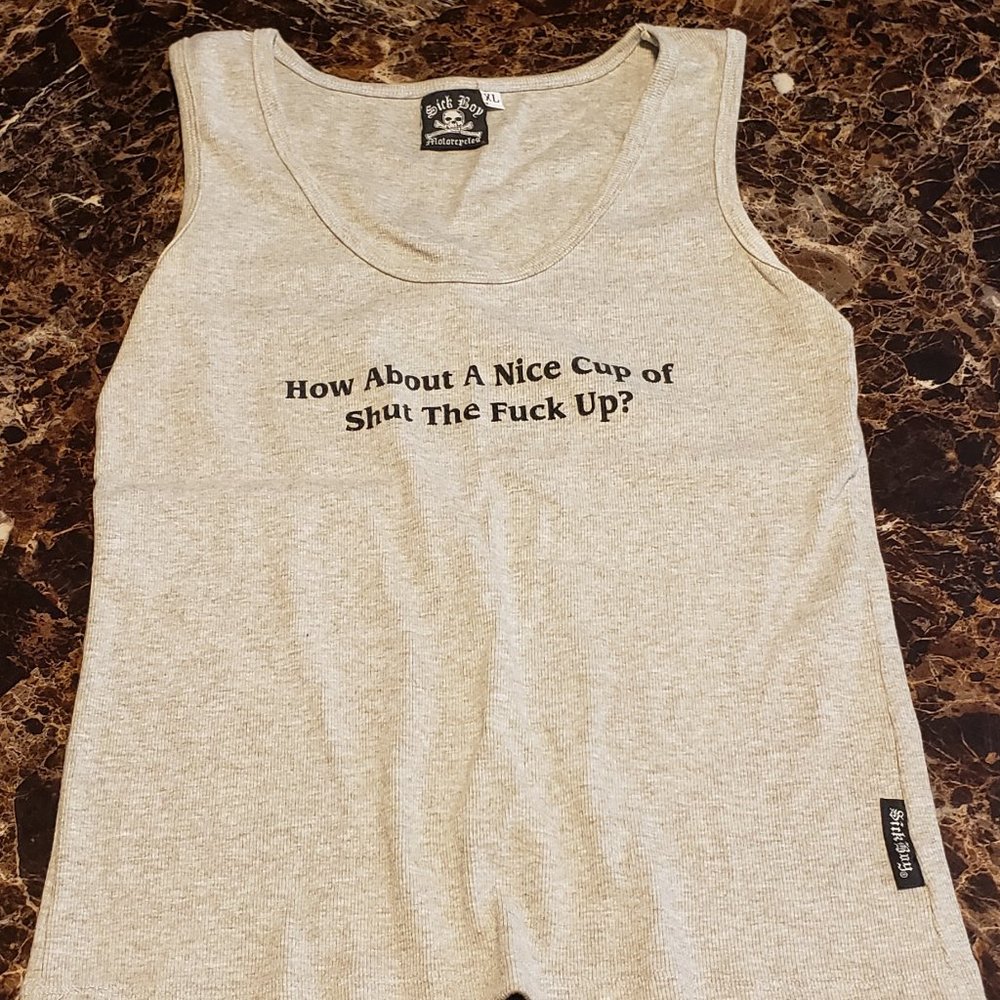 Sick Boy Grey Tank Top - See Desc for writing on front